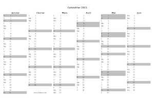 Calendrier mensuel 2021 à imprimer gratuitement - Maman Poussinou