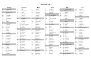 calendrier 2021 à imprimer