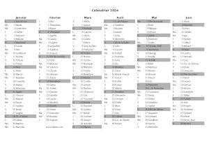 Calendrier Décembre 2023 et Janvier 2024 à imprimer