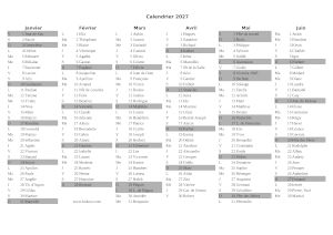 calendrier 2027 à imprimer